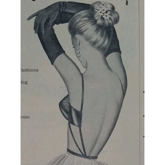 Vtg 50s Radiant Bra Charmfit of Hollywood Low No Back Bra Black Size 32 B - Picture 9 of 9